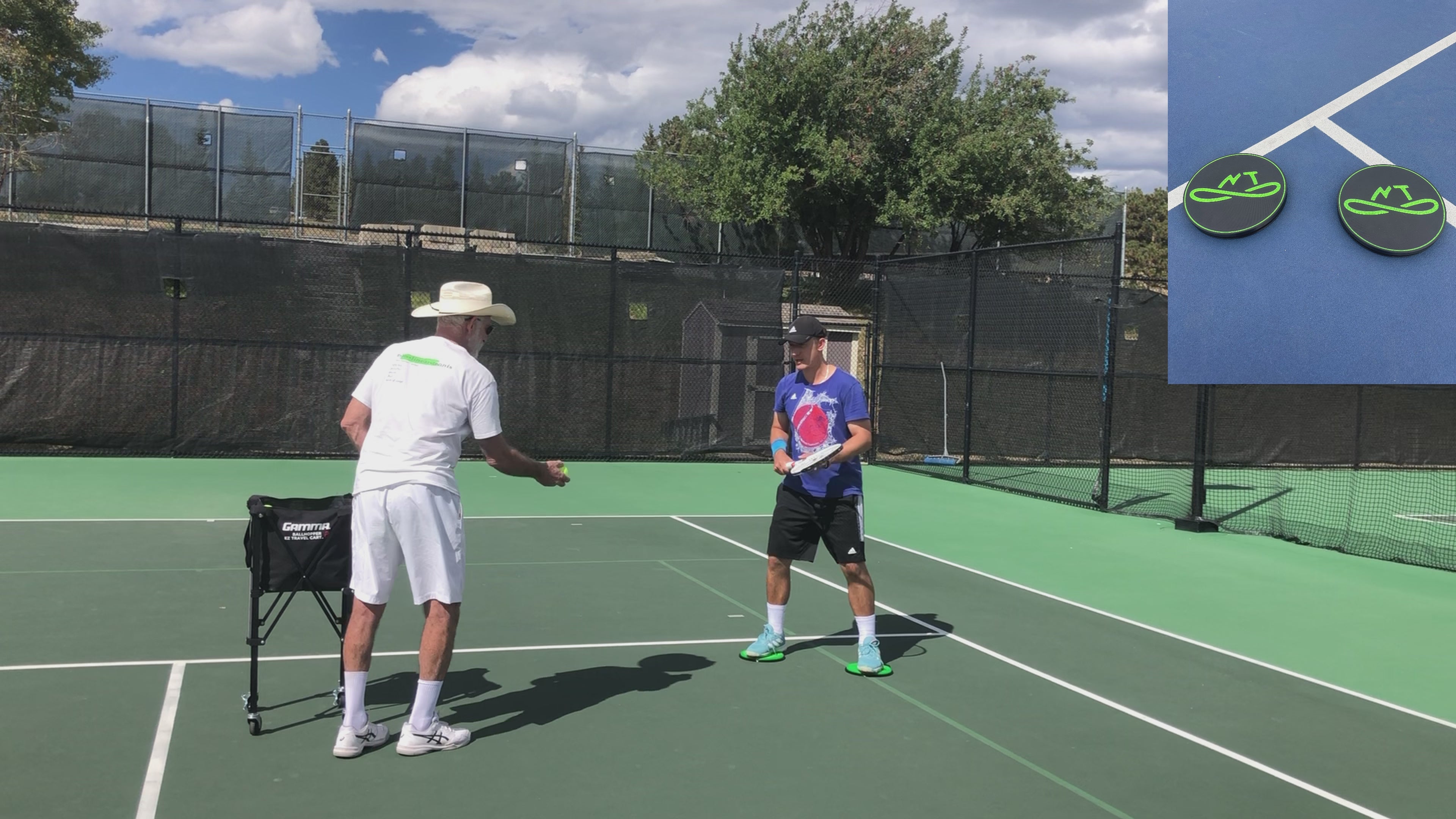 Load video: NonLinear Tennis Training aids help players develop the effortless game. Smooth strokes you can rely on. Tools include: On Court Visual Stroke Blueprints, Swivels, Ramp, and Excalibur all designed and manufactured by Broudy Tennis LLC